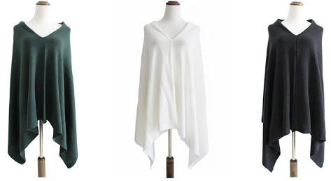 Ladies Fashion Trend With European Style Irregular Hem Pullover Knitted Shawl