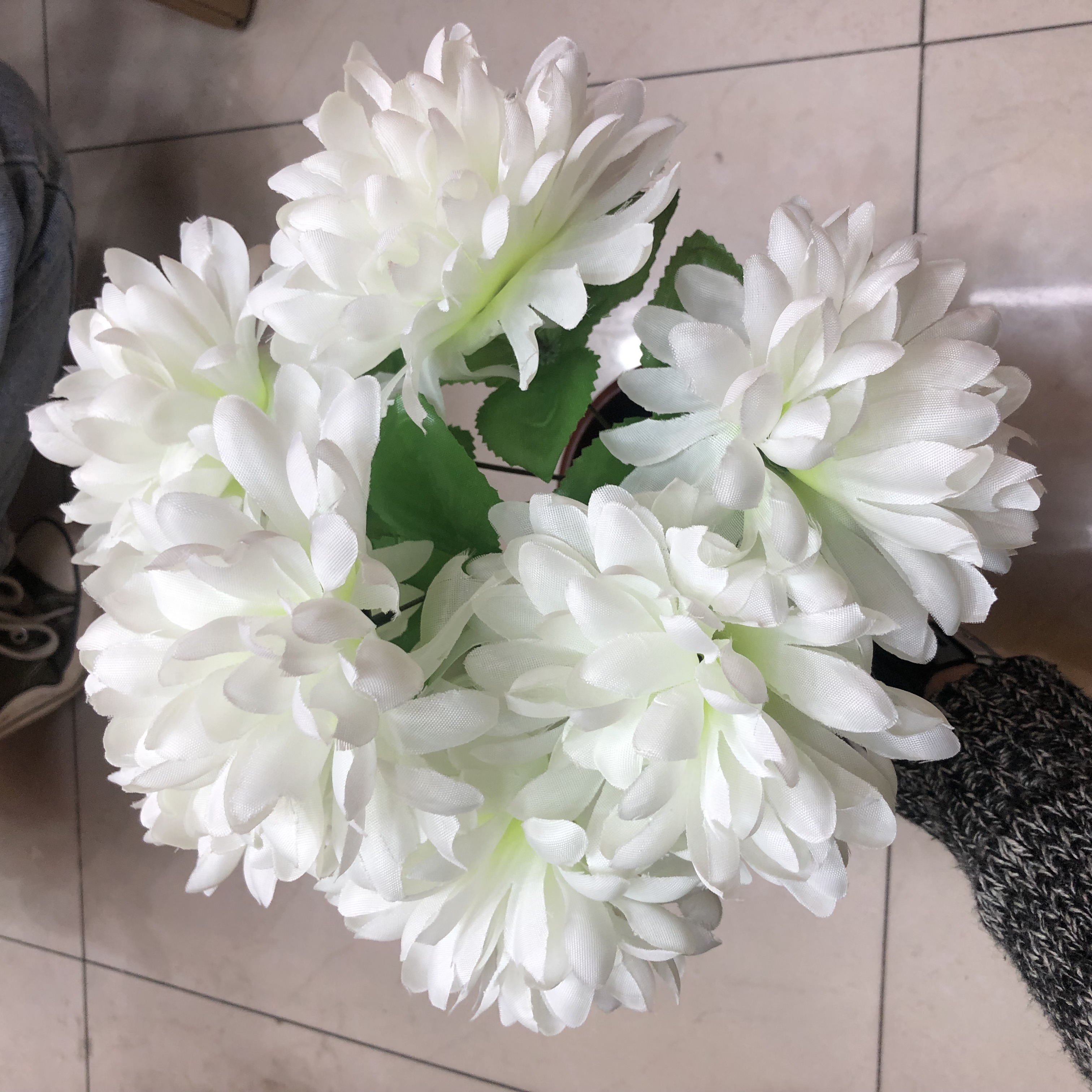 仿真花束塑料绢花插花假花室内装饰花干花摆设客厅摆件白色花篮