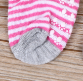 粉色条纹防滑点蝴蝶结图宝宝袜舒适透气童袜细节图