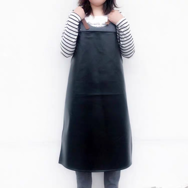 Waterproof And Oil-Proof Leather Apron Work Factory Kitchen Housework Waist Girth Adult Men And Women Pu Extended And Oversized Bib