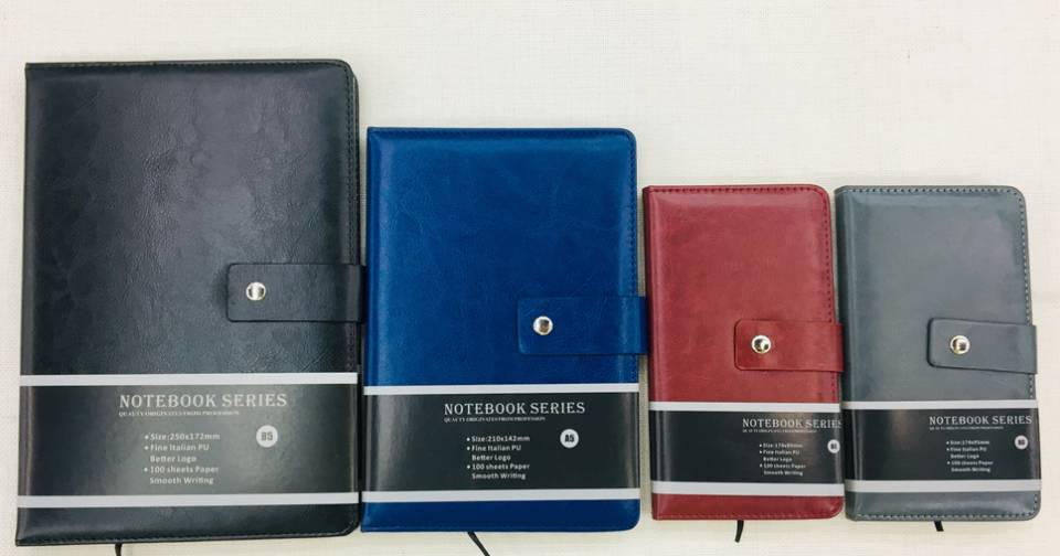 Buckle notepad business notebook in dark blue, red, gray, black, high quality and wear resistant leather 825-25 thumbnail