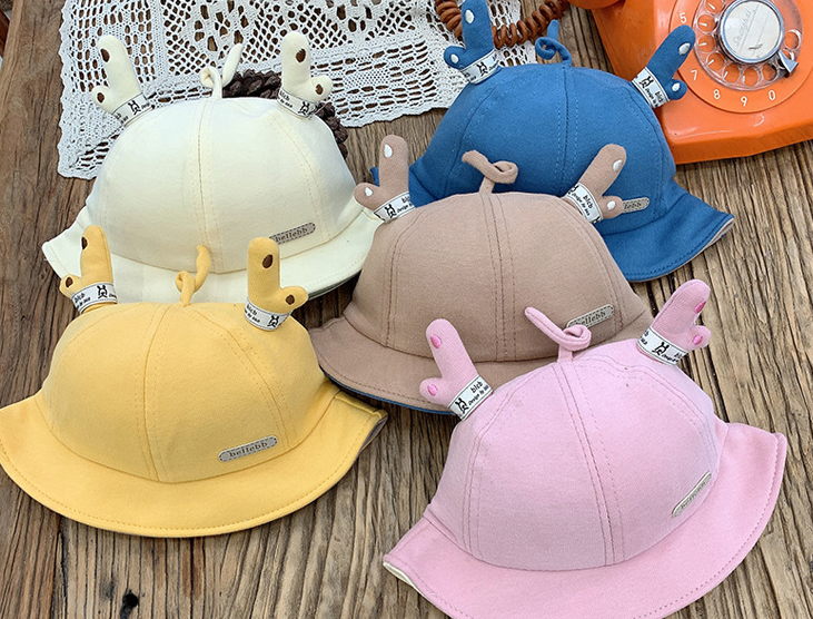 Baby Hat Spring Windproof Cotton Fisherman Hat 2 Years Old Boys And Girls 6 Months Infants Cute Little Antler Basin Hat details Picture