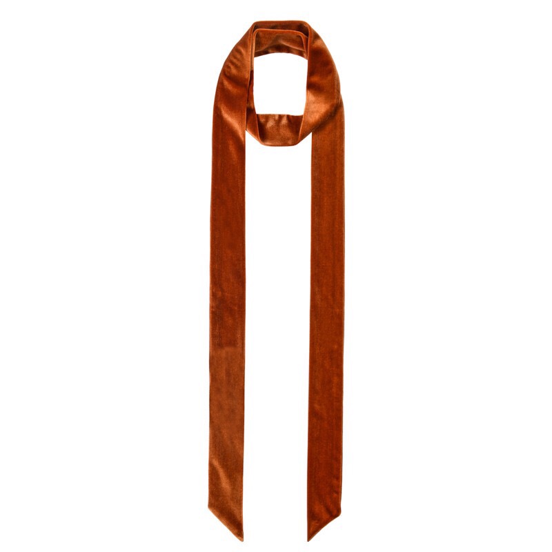 Ladies Fashion Trend Casual Velvet Thin Narrow Belt Scarf details Picture