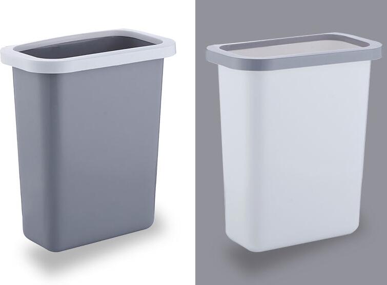 欧创简约厨房台面悬挂式无盖家用塑料桶床边收纳桶