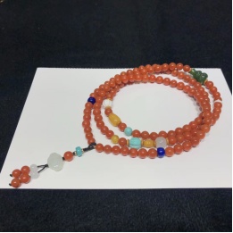 A pure natural premium Nan Hong Buddhist prayer bead bracelet with 108 pieces and a multi-treasure circular bracelet