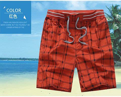 Men's Beach Pants Pure Cotton Loose Home Shorts Five Quarter Summer Casual Home Big Shorts Big Pants Wear Outside details Picture