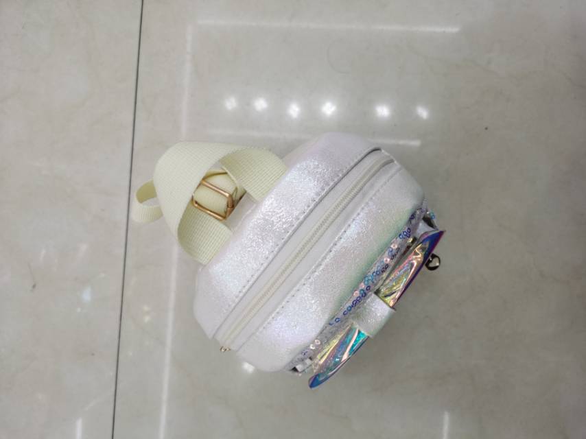 蓝色亮片女士pu双肩包产品图