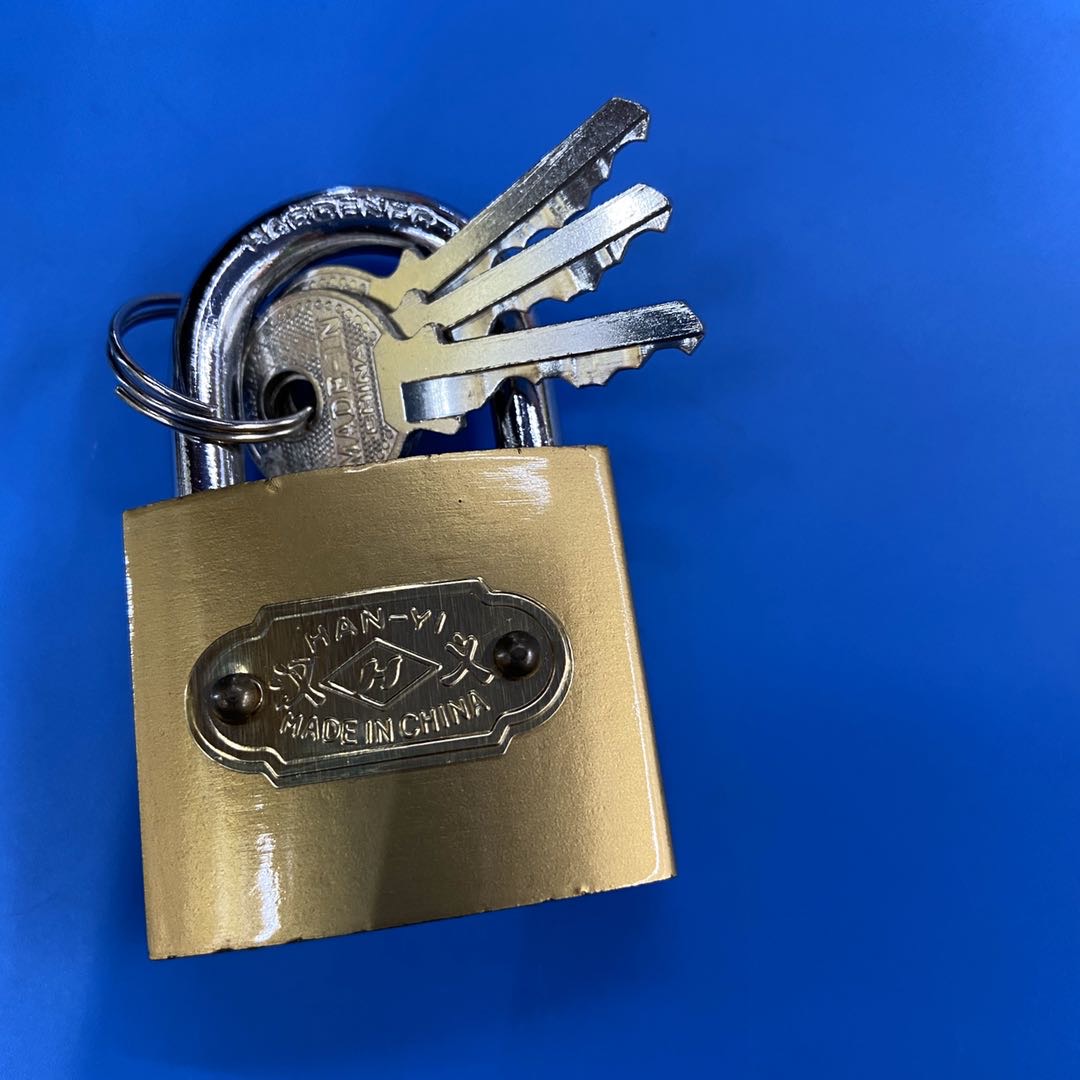 38mm铁挂锁仿铜锁挂锁锁具配件厂家直销