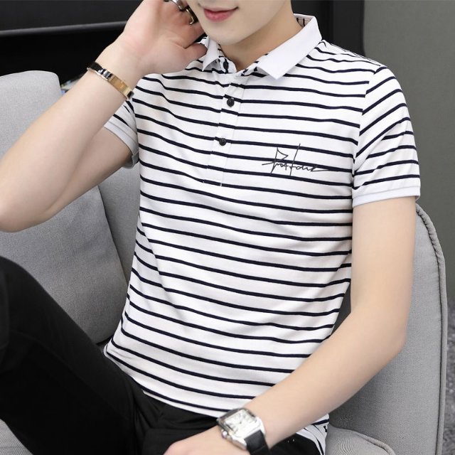 Market pure cotton summer men's short-sleeved T-shirt, round neck, trendy half-sleeved, Korean-style top for young students, men's large-sized Specification image