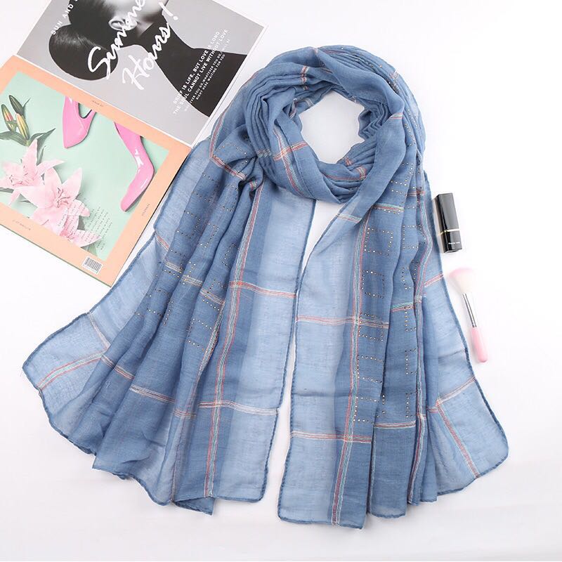 Spring And Autumn Ladies All Wear Fashion Hot Diamond Striped Polyester Scarf Shawl Specification drawing