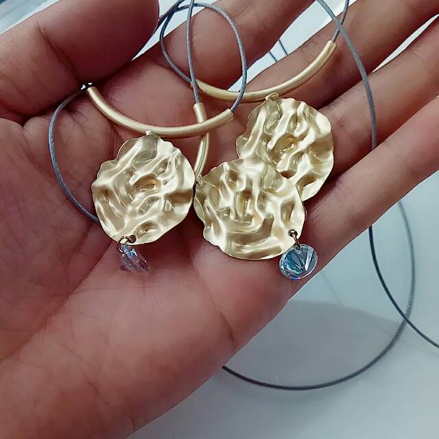 Wax rope gold-plated rose zircon necklace jewelry factory direct sales Specification image