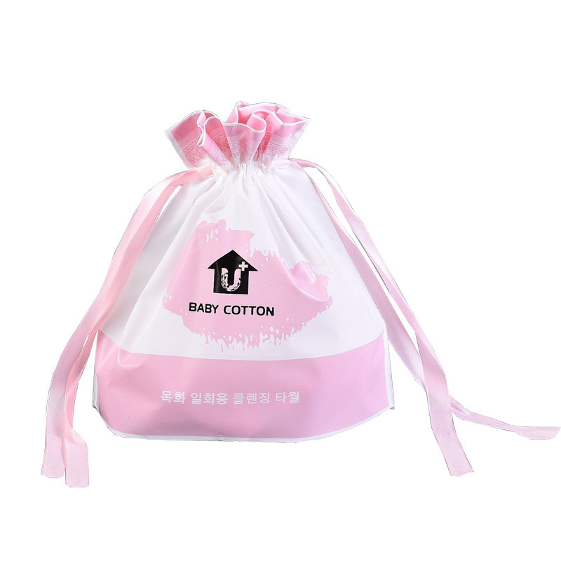 Frosted Pe Rope Belt Pocket Cartoon Drawstring Bag Drawstring Travel Shoe Bag Face Towel Storage Bag Custom Specification drawing