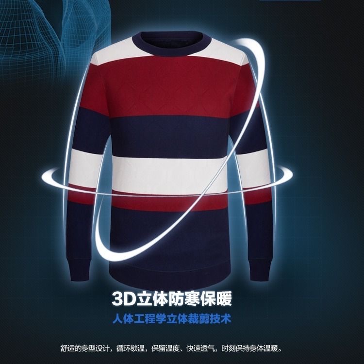2020新款秋冬圆领男士加绒毛衣韩版潮流休闲针织衫细节图