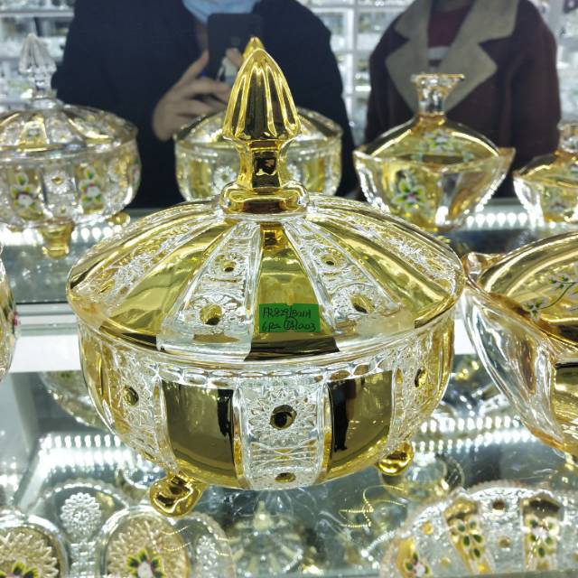 水晶金色创意糖果盅