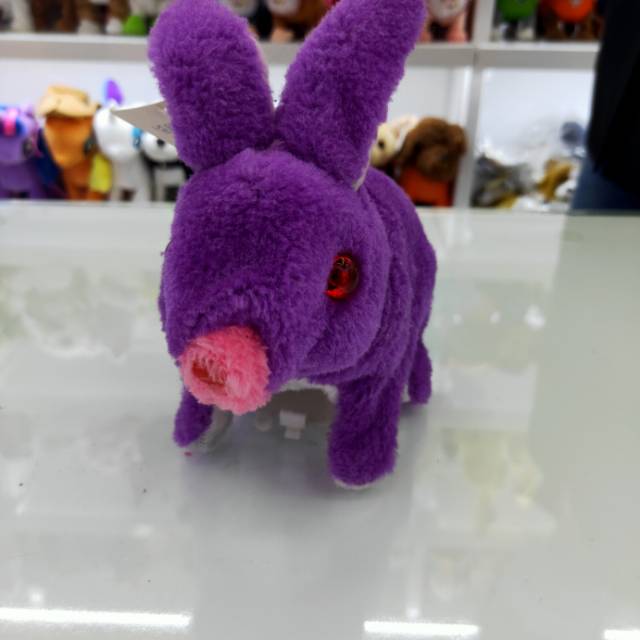 Polyester battery flat fur rabbit children's entertainment toy details Picture
