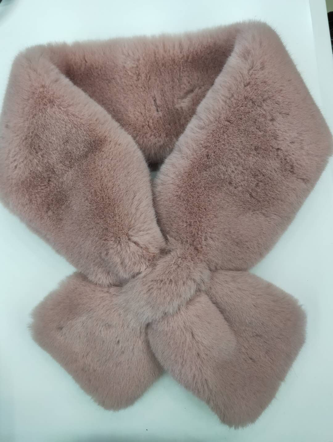 Casual Fashion Scarf Plush Collar Pinkish Short details Picture