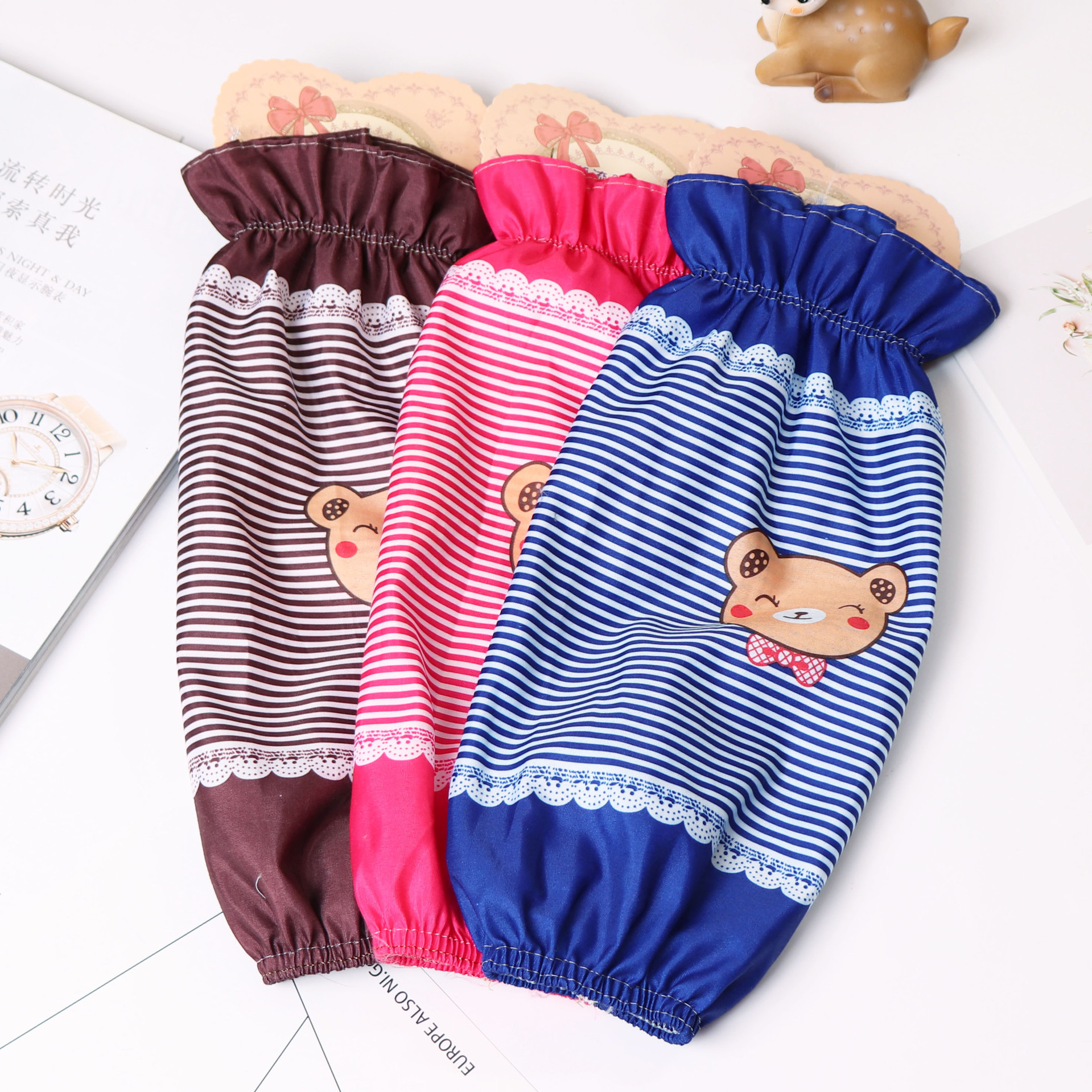 Men's Sleeves Long Work Sleeves Wear-Resistant Anti-Dirty Work Room Cute Female Trend Korean Version Autumn And Winter Specification drawing