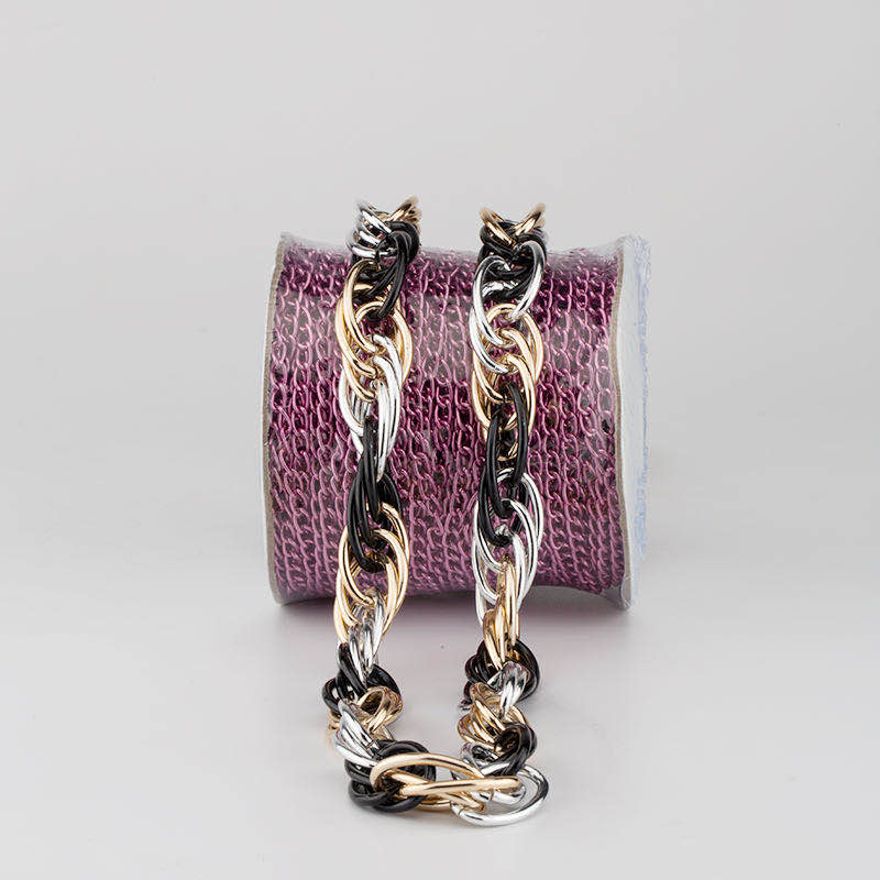 K10615 elastic rope elastic band 27.5*18.5mm ladies' bag metal chain crossbody strap accessory with string tie bow style details Picture