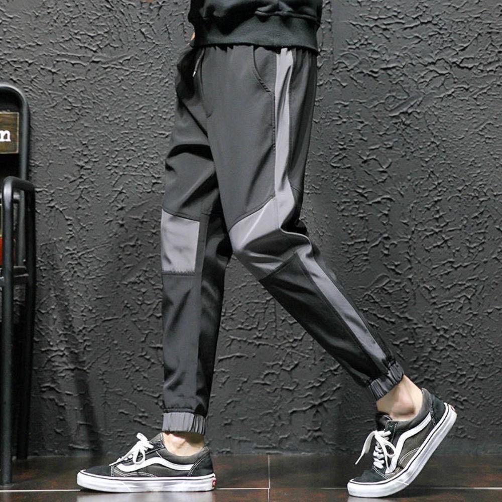 Summer thin ice silk pants, men's loose casual pants, stretch men's pants, tight-fitting quick-drying fitness pants