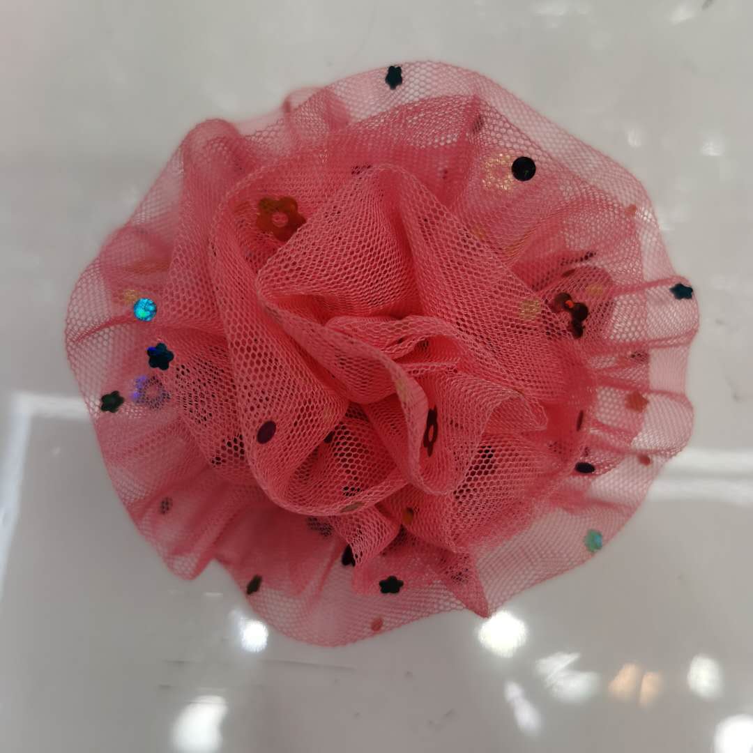 百搭女士洋气热销新款发夹布艺欧根纱花朵头扣产品图