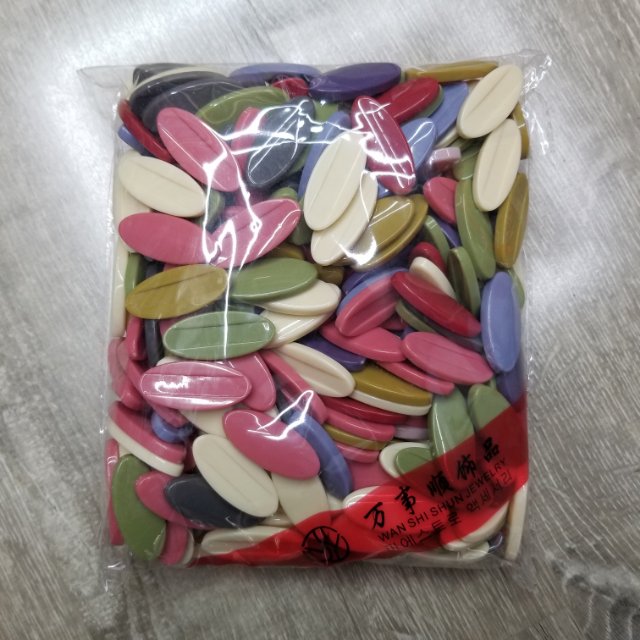 欧美热销亚克力七彩椭圆形项链耳坠配件饰品