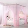 新款粉白色美少女心公主风蚊帐网纱床幔1.5m床上用品1.8米漂亮0.9图