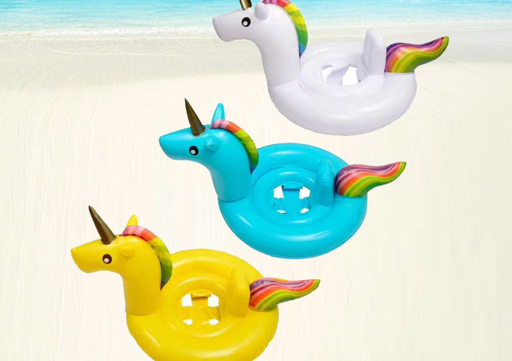 pvc inflatable children's swimming ring, unicorn swimming seat ring, swimming ring Specification image