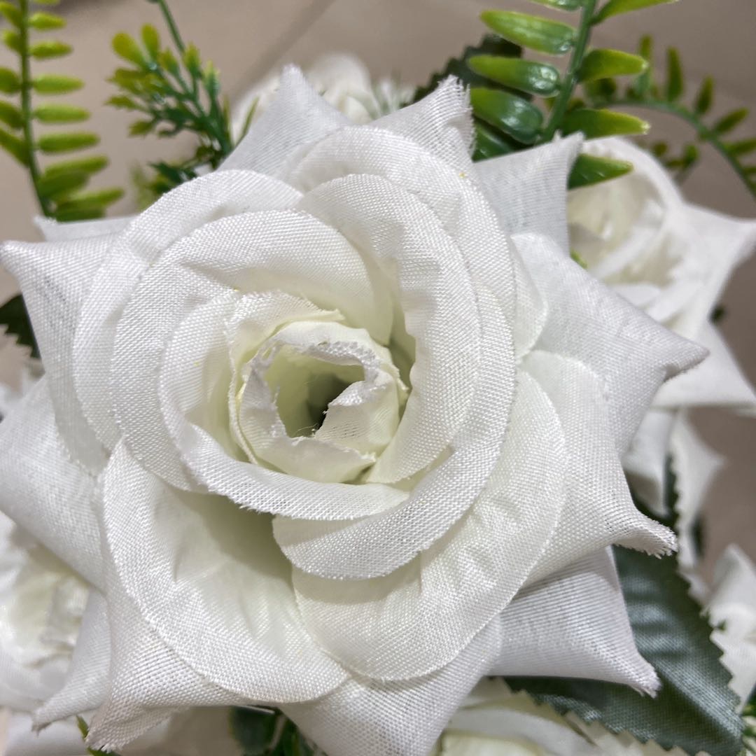 小把卷边玫瑰10头花束家居摆放景观装饰 婚庆摄影道具仿真花假花产品图