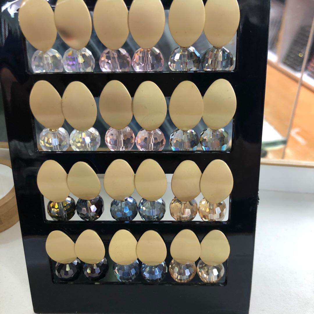 潮流爆款韩国透明圆珠吊坠耳环时尚气质简约百搭耳钉产品图