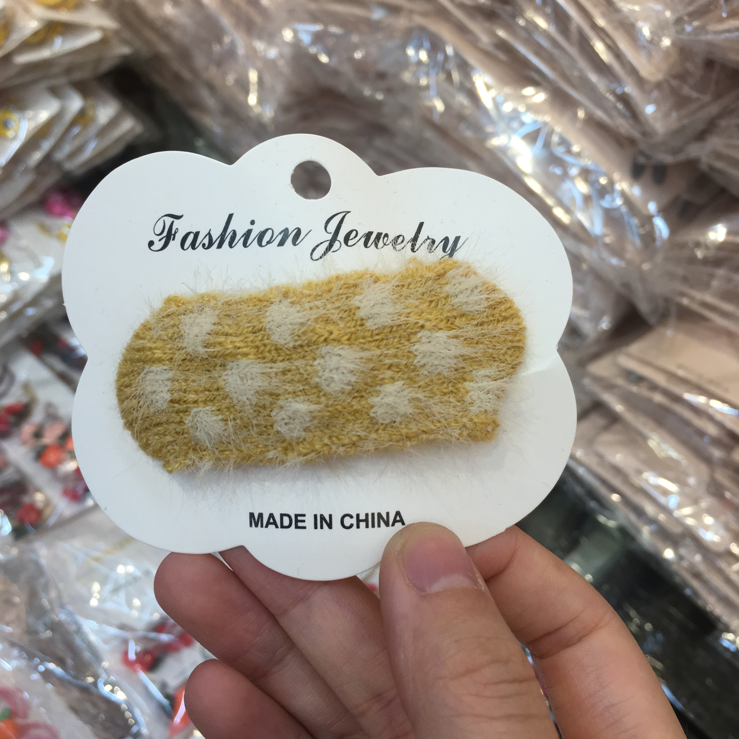 秋冬毛线BB夹！韩国可爱泫雅糖果色发夹边夹发卡子小复古发饰头饰