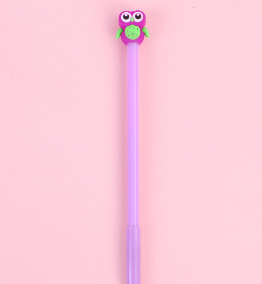 可爱卡通猫头鹰学生个性中性笔考试写作黑色水笔儿童玩具礼品笔细节图