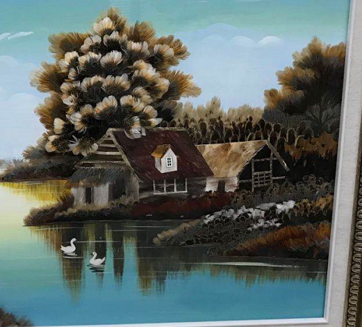 义乌大森装饰80x120cm纯手工羽毛装饰画细节图