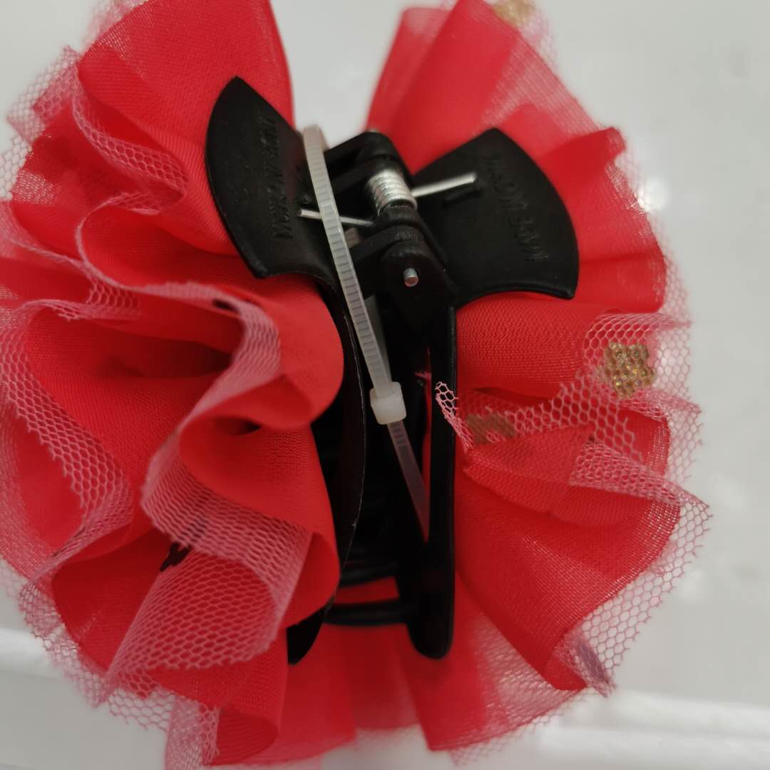 韩版时尚洋气百搭女士热销发夹亮片花朵头扣细节图