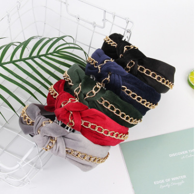 Hyuna web celebrity joggle solid color headband simple fabric new hair band thumbnail