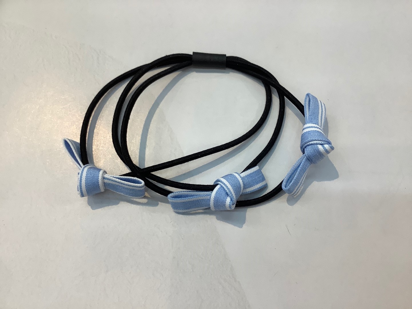 韩版迷你布艺发饰蝴蝶结头绳扎头发皮筋 格子海带结发圈发绳细节图