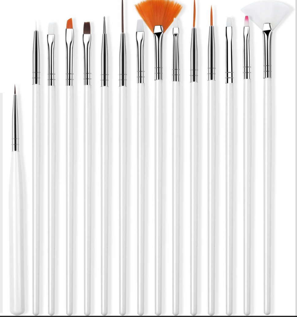 Nail pen set of 15 pieces, nail painting, drawstring pen, flower painting, light therapy, dot drill pen
