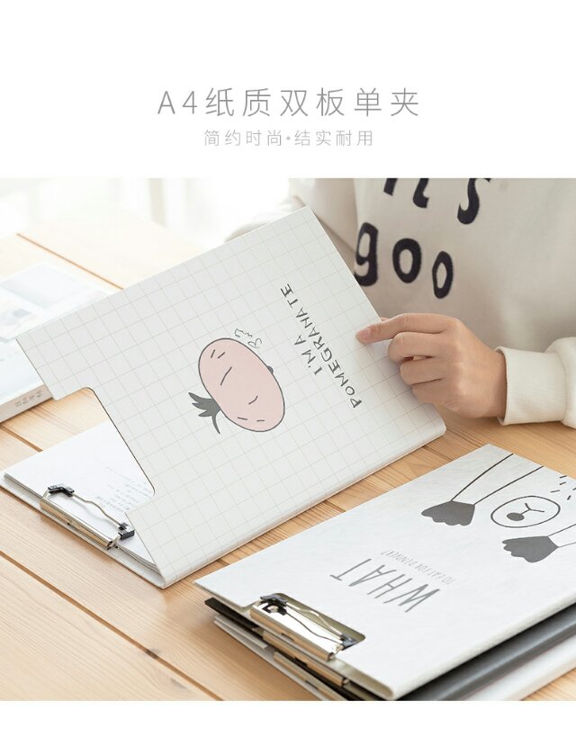 Wengu Stationery Factory offers direct sales of A4 paper double-board single-clip small and fresh folders