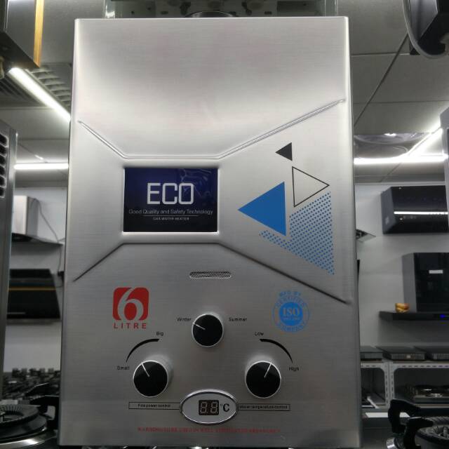 Household stainless steel wire drawing fast hot gas water heater with LED display 6L thumbnail