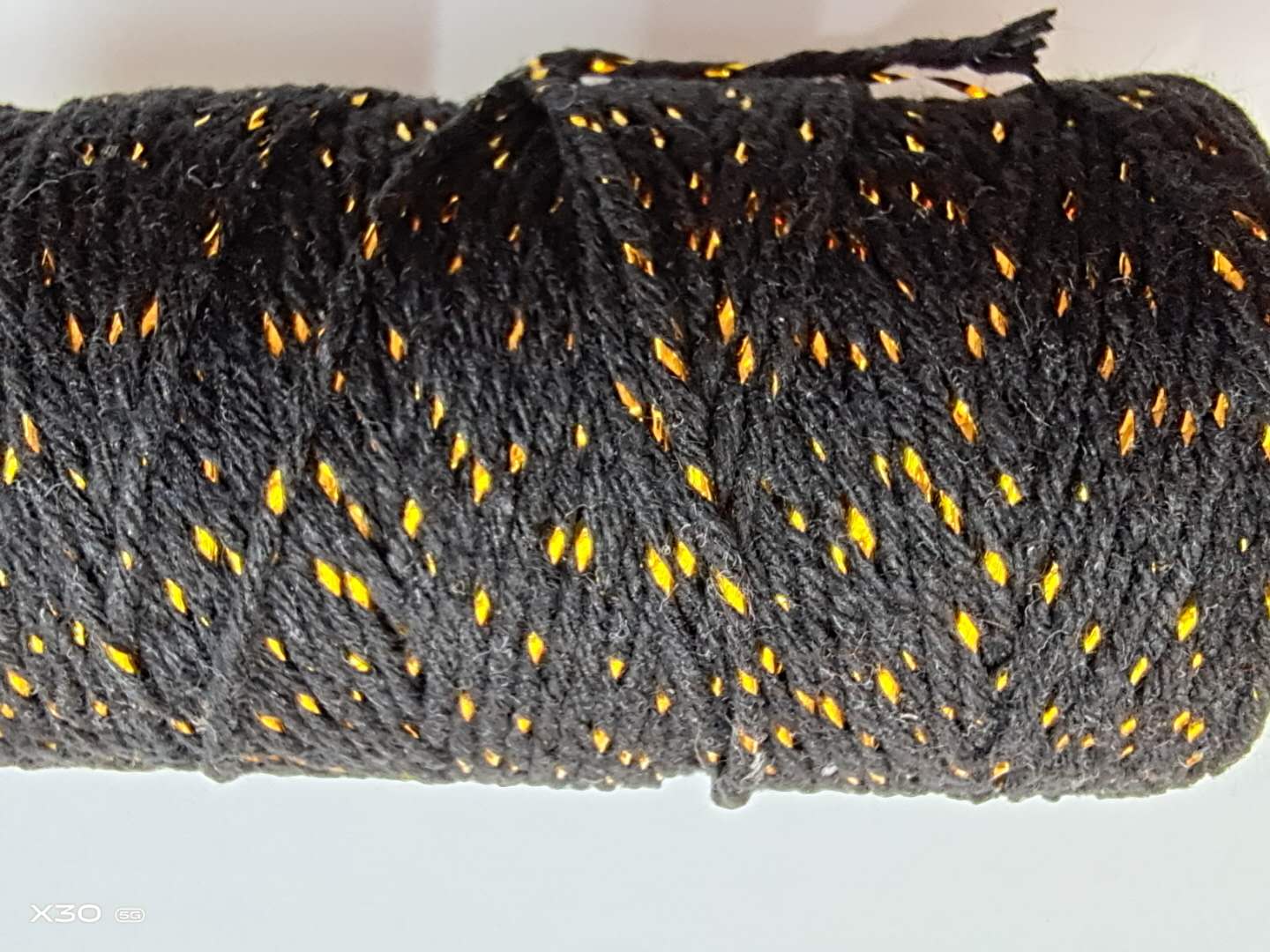 2mm black gold cotton thread binding rope diy hand-woven nylon rope, wear-resistant