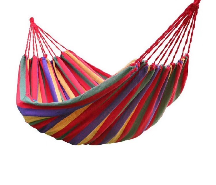 Outdoor leisure hammocks with ropes, thickened outdoor leisure canvas, single hammocks wholesale, outdoor hammocks
