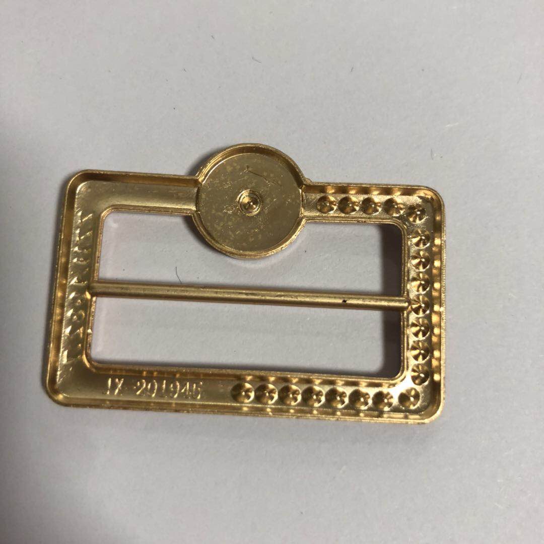 Manufacturers Direct Zinc Alloy Mist Plated Gold Decorative Buckle details Picture