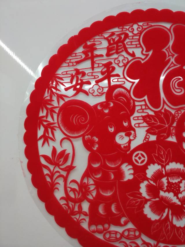 植绒剪纸风窗花贴花春节装饰贴画节庆用品民俗用品产品图
