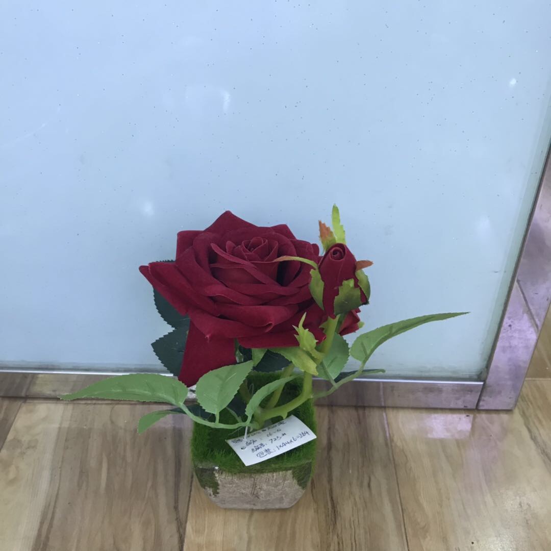高档手感保湿仿真玫瑰花摆件假花花艺花瓶插花装饰摆设