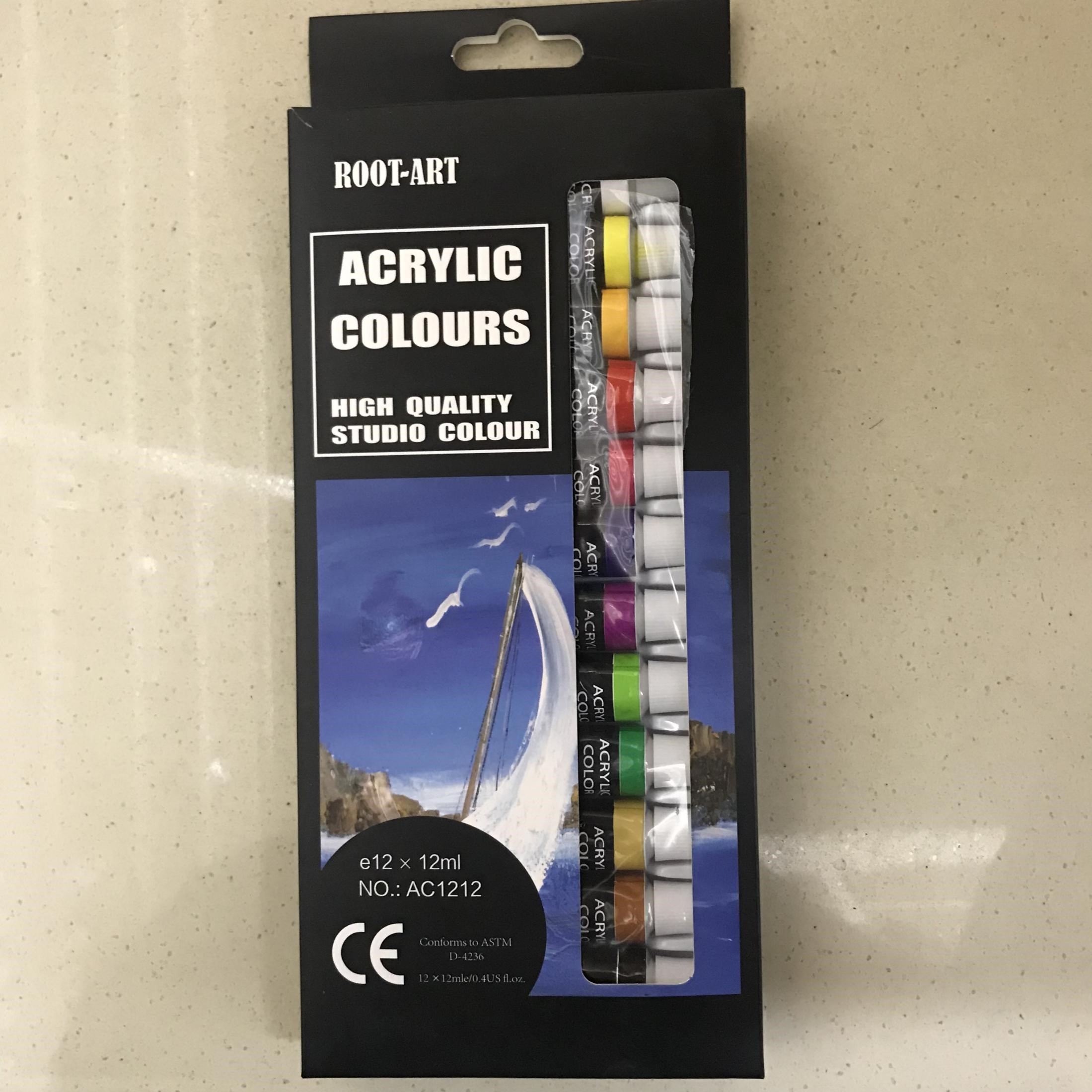 Rote Art Supplies Student Stationery Office Culture Art Calligraphy Drawing Supplies Art Pigments 12 Colors 12Ml Non-Toxic Waterproof Watercolor Box For Art Students Children Diy Hand-Painted