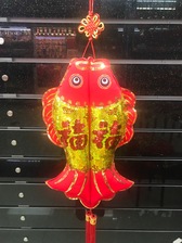 金片双鱼刺绣纯手工流苏中国结婚庆喜庆
