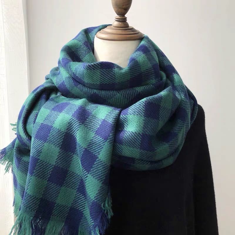 百搭经典高端围巾秋冬季英伦风女长款两用时尚披肩图