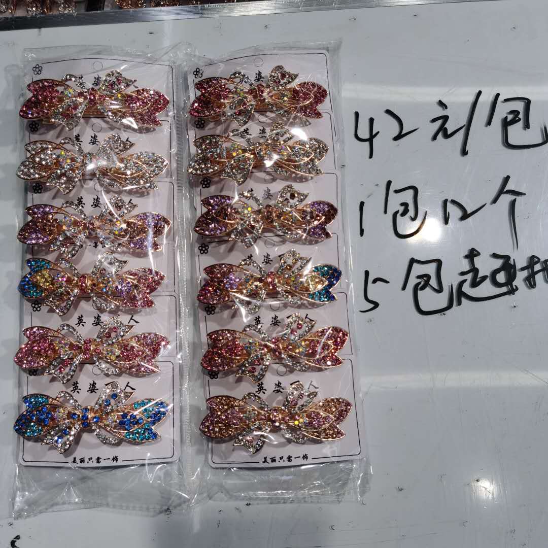 Korean version of fashion foreign style alloy hair clip girls bow flower head buckle thumbnail