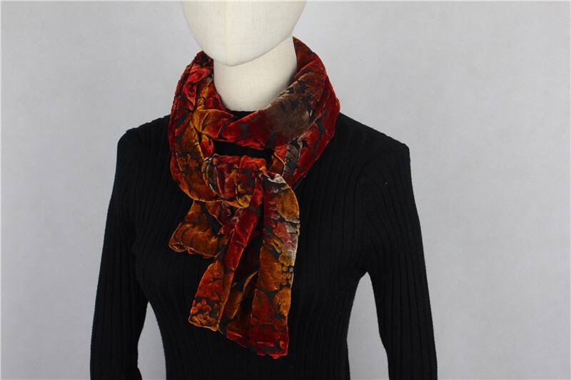 Women's Fashion Trend Temperament Multi-Colored Velvet Scarf