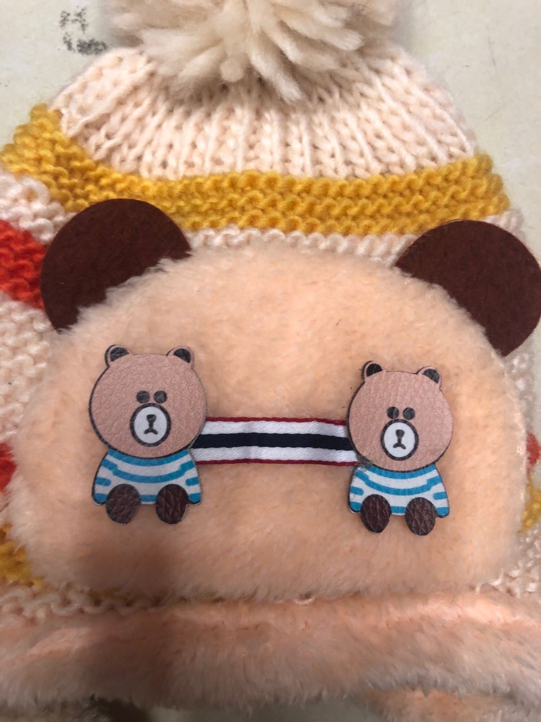 Autumn And Winter New Korean Version Of Warm Hairball Parent-Child Woolen Hat details Picture