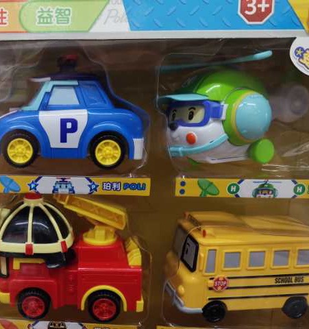 珀利五件套珀利救援车套装惯性汽车仿真飞机警车男孩消防儿童玩具工程车详情图3